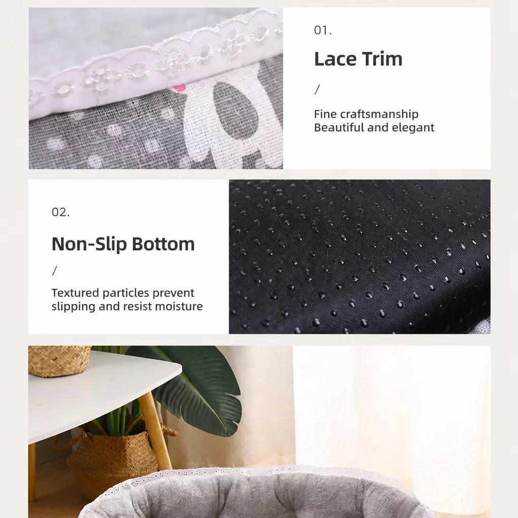 Semi-Enclosed Plush Sofa-Style Pet Bed for Cats and Small Dogs