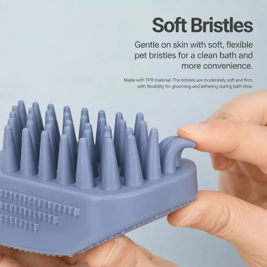 Silicone Pet Bath & Grooming Brush for Dogs and Cats