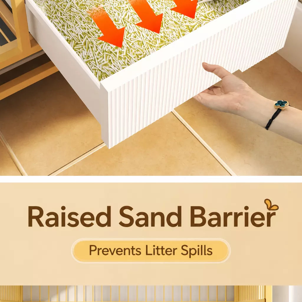 Multi-Level Cat Cage with Integrated Litter Box
