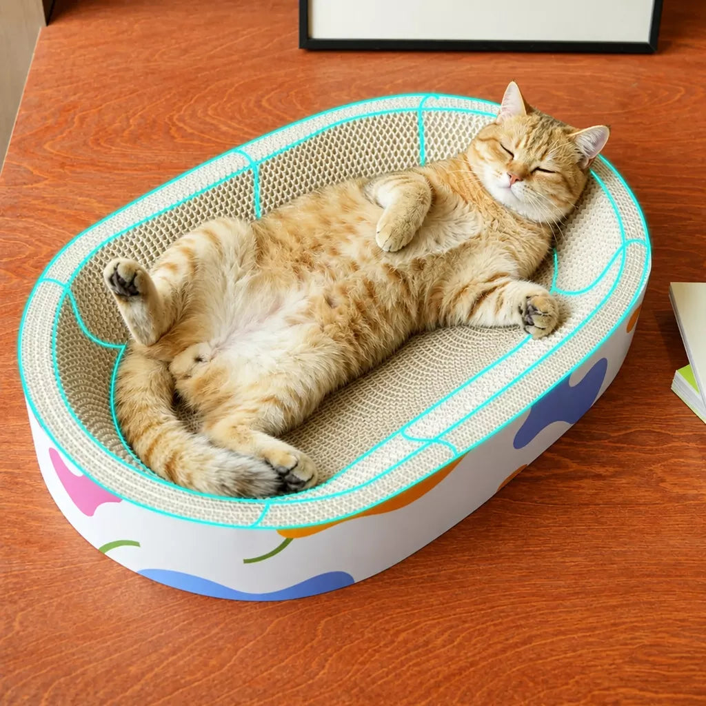 Corrugated Cardboard Cat Scratcher Bed
