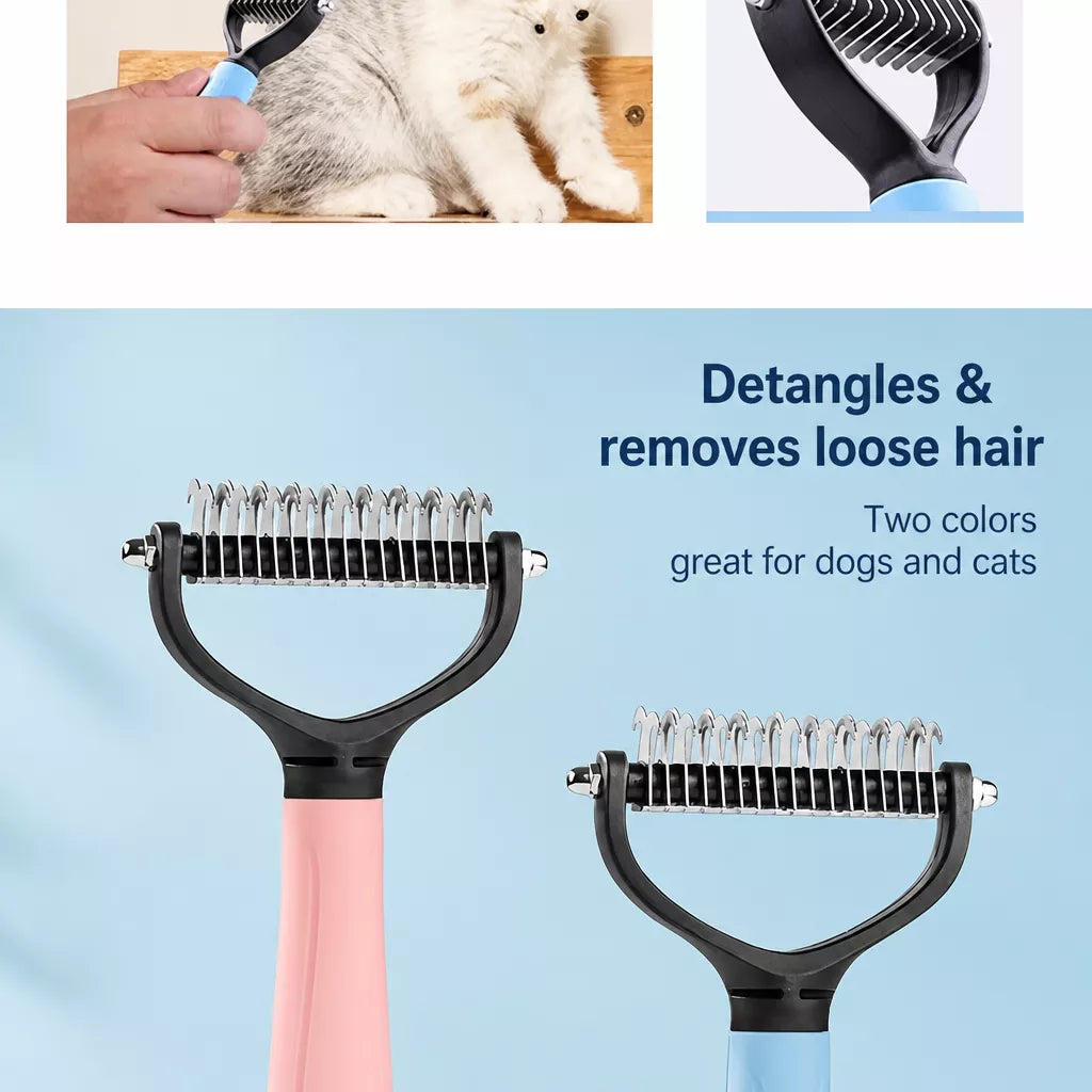Pet Dematting and Deshedding Comb for Dogs and Cats