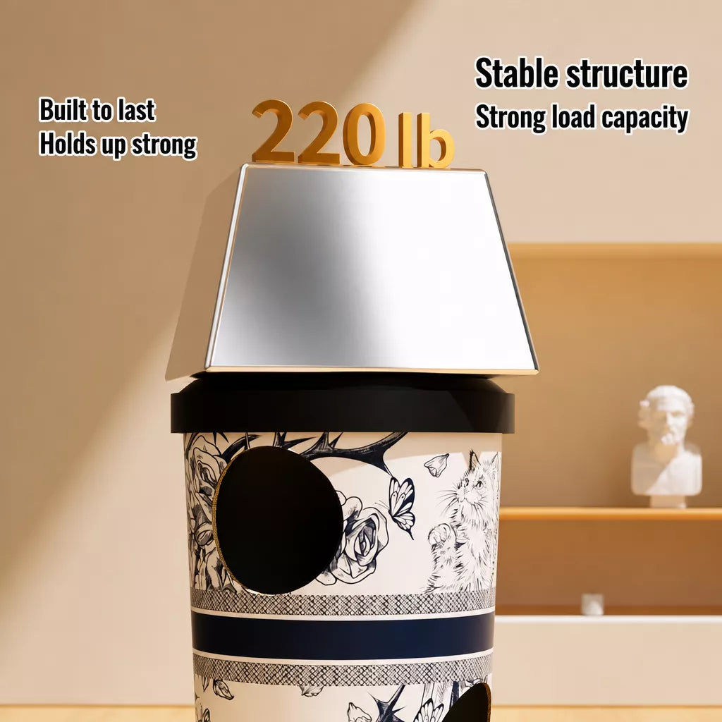 Three-Tier Corrugated Cardboard Cat Scratcher Hideaway