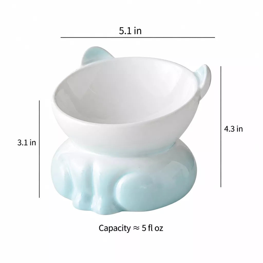 Elevated Ceramic Cat Food Bowl