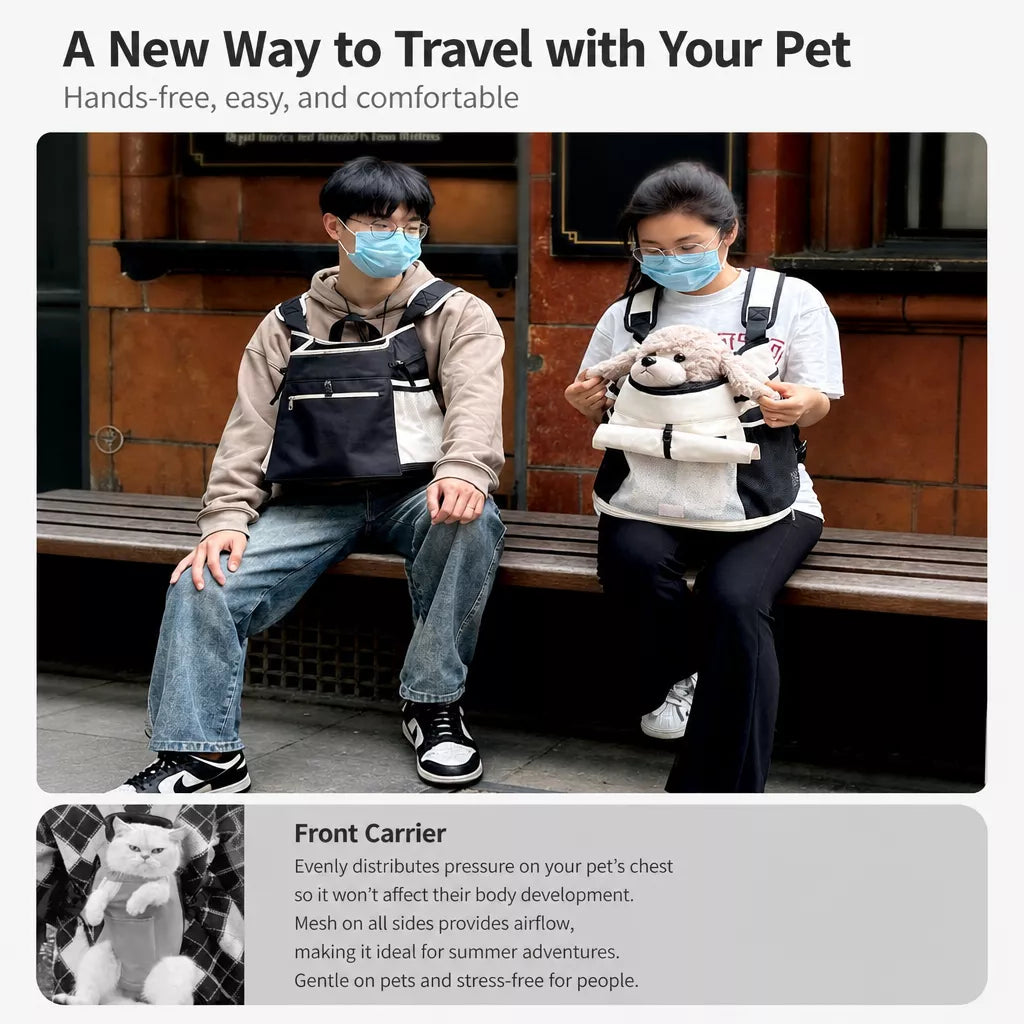 Mesh Backpack Pet Carrier for Small Cats and Dogs