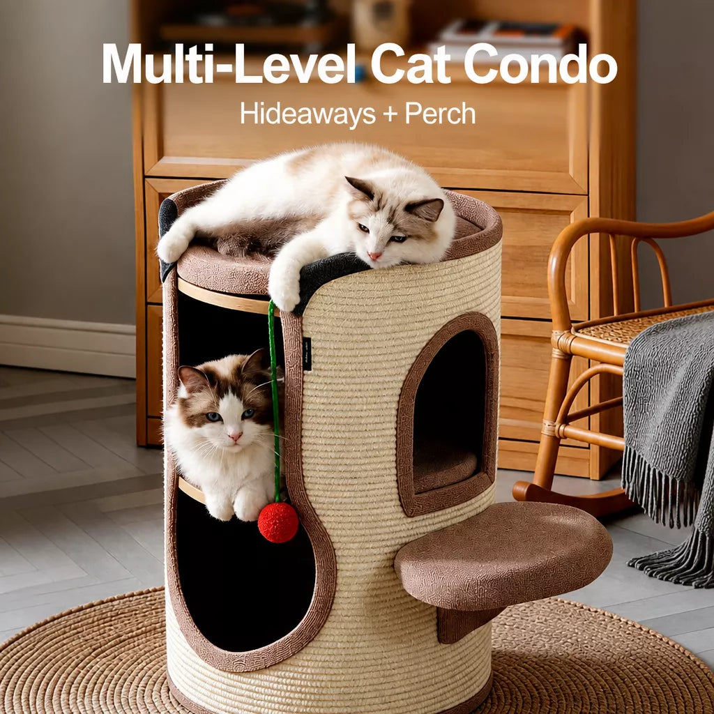 Cat Scratching Barrel Climbing Tower