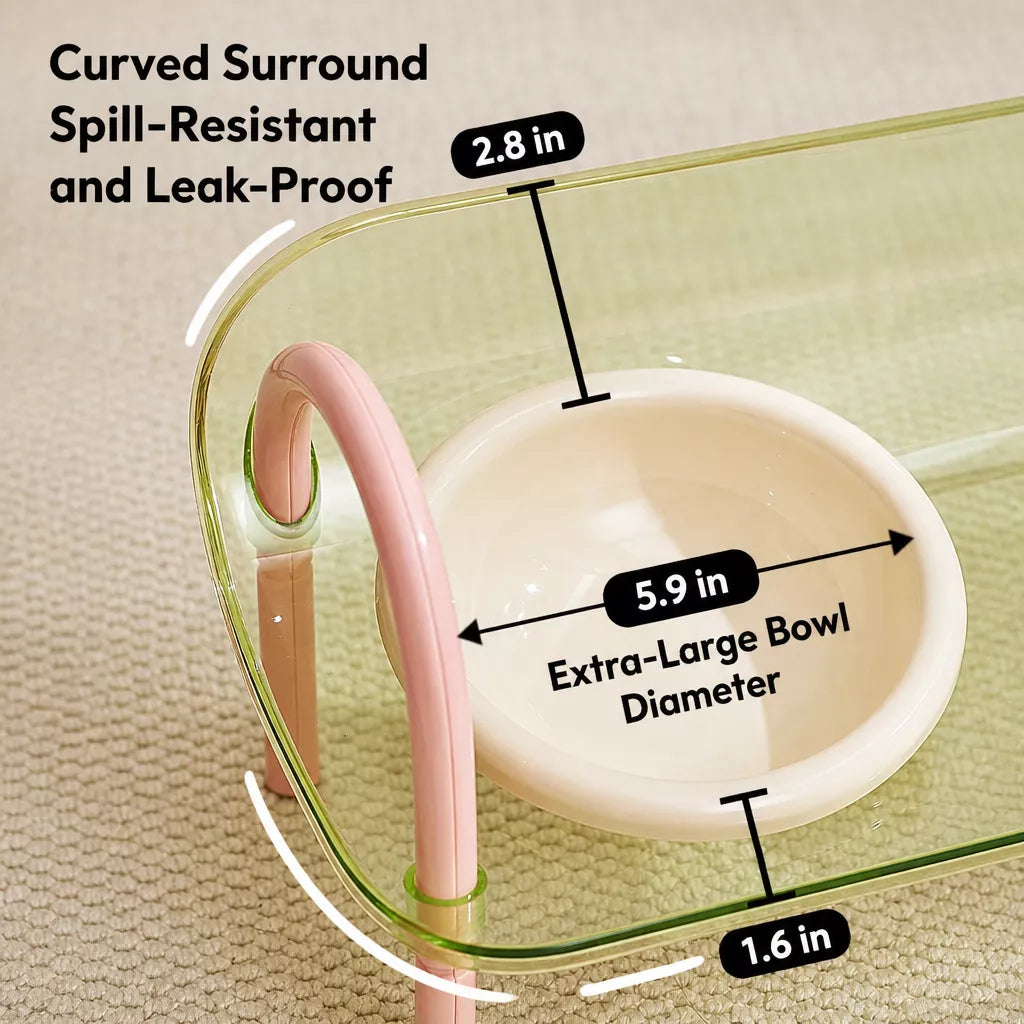 Ceramic Double-Bowl Slow Feeder Set for Pets