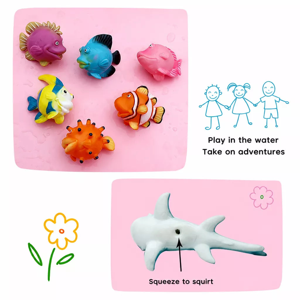 Soft Rubber Animal Bath Toys with Water Sprayers