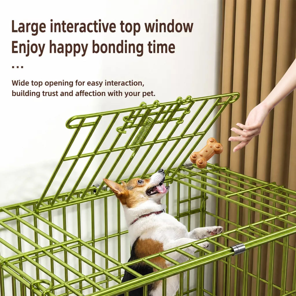 Indoor Dog Crate with Tray for Dogs Up to 33 lb