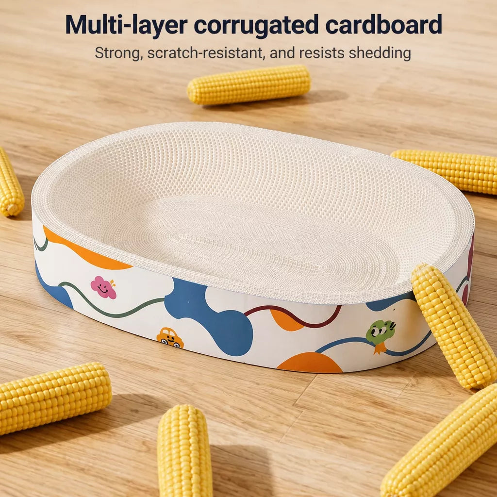 Corrugated Cardboard Cat Scratcher Bed
