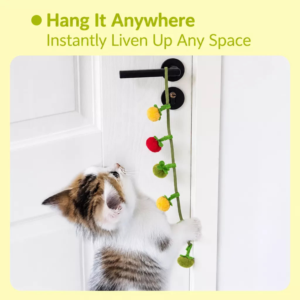 Felt Fruit String Cat Toy with Bell