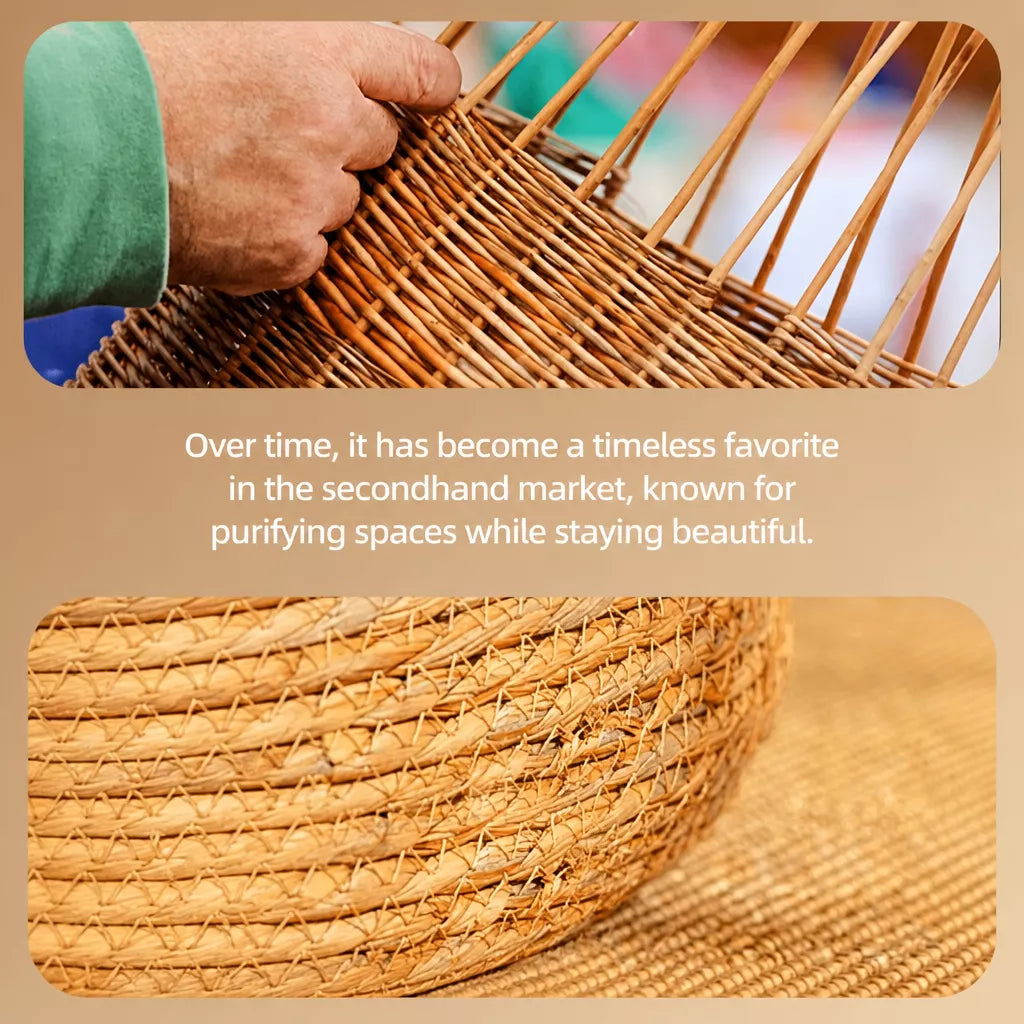 Woven Rattan Cat Bed with Cat-Ear Design