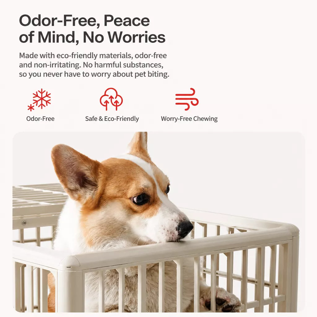 Indoor Pet Crate with Resin Panels and Iron Frame
