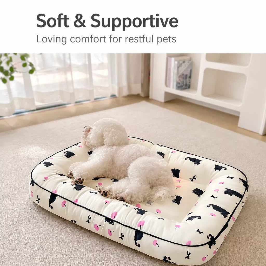Washable Cotton-Linen Pet Bed Mat for Dogs and Cats