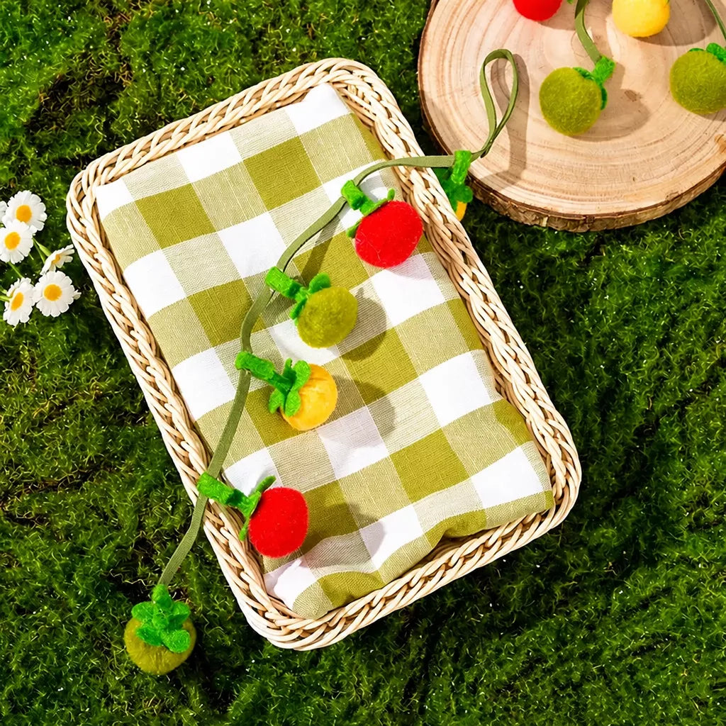 Felt Fruit String Cat Toy with Bell