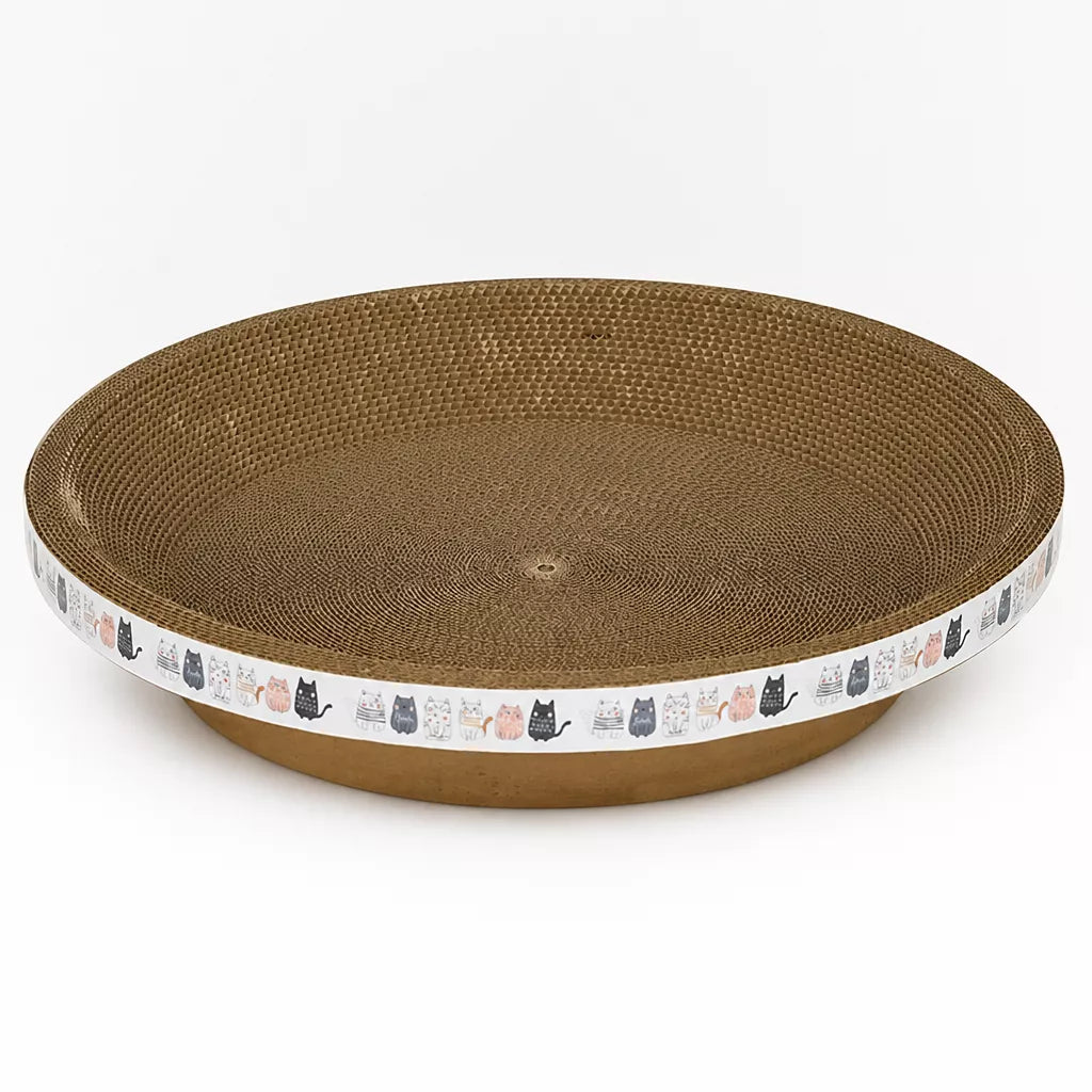 Corrugated Paper Cat Scratcher Bed – Round or Oval