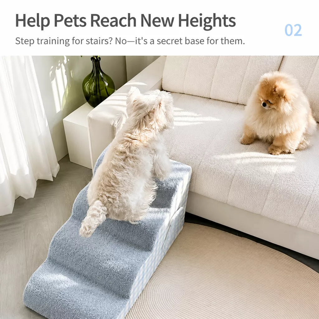 Foam Pet Stairs for Dogs and Cats, 3–5 Steps