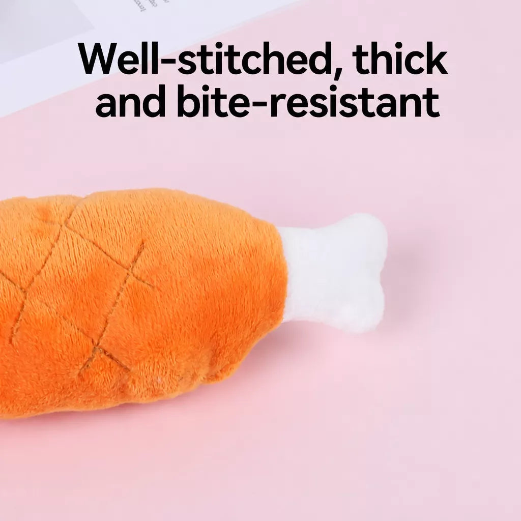 Plush Squeaky Chicken Leg Dog Toy