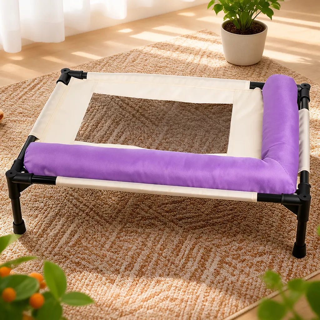 Elevated Pet Cot Bed with Removable Washable Cover
