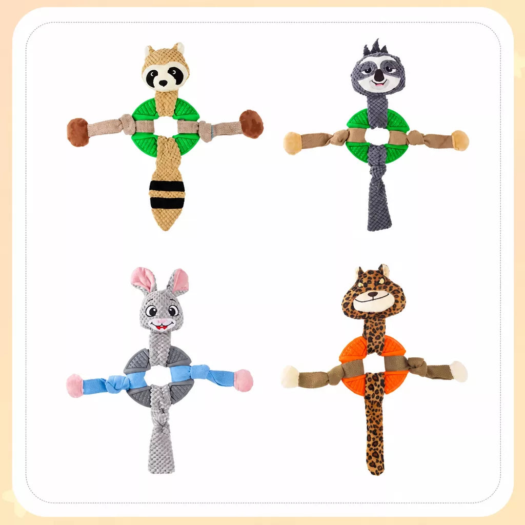 Squeaky Plush Dog Toy for Chewing and Play