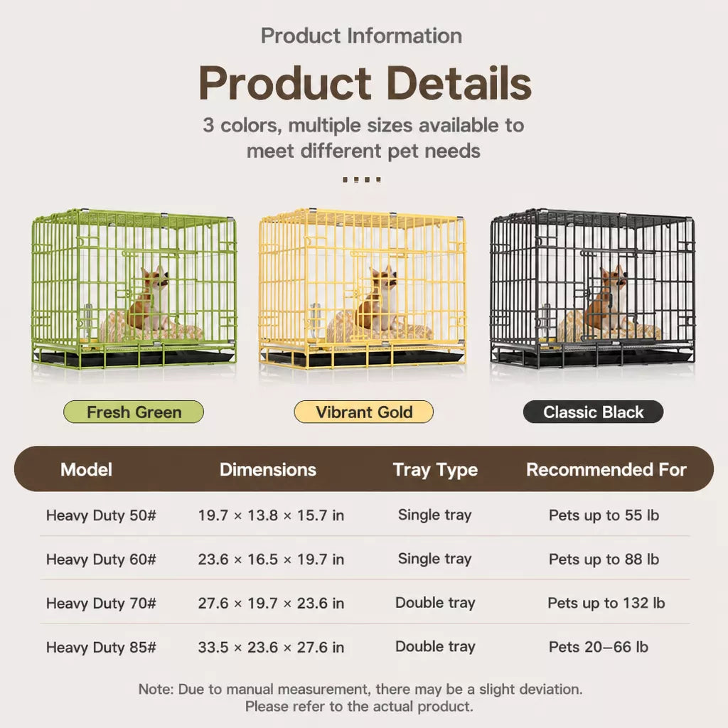 Indoor Dog Crate with Tray for Dogs Up to 33 lb