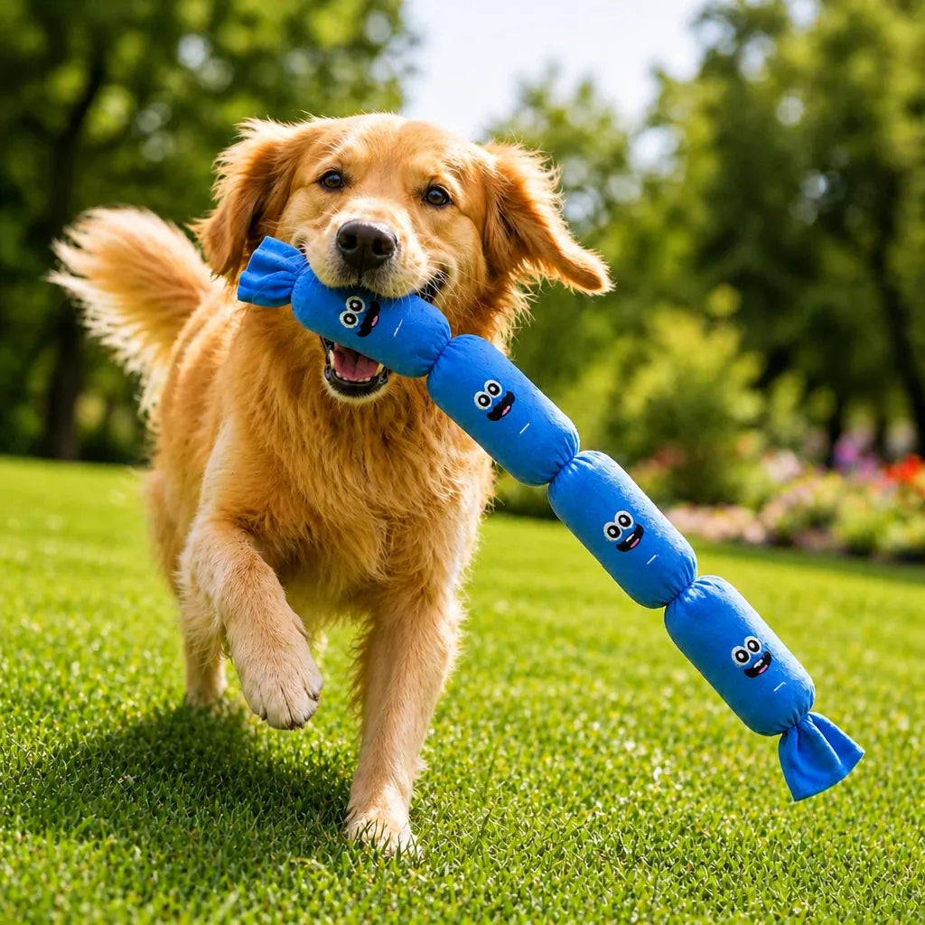 Four-Section Sausage Squeaky Tug Toy for Dogs