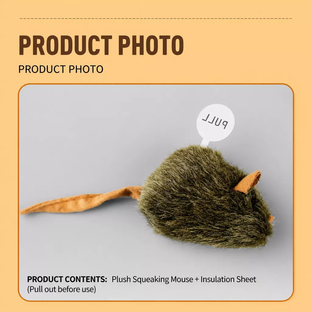 Touch-Activated Plush Mouse Cat Toy
