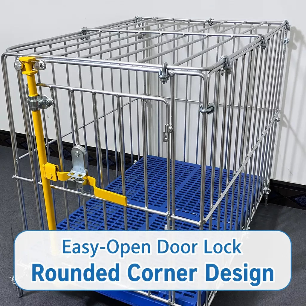 Steel Dog Kennel with Galvanized Finish for Indoor/Outdoor Use