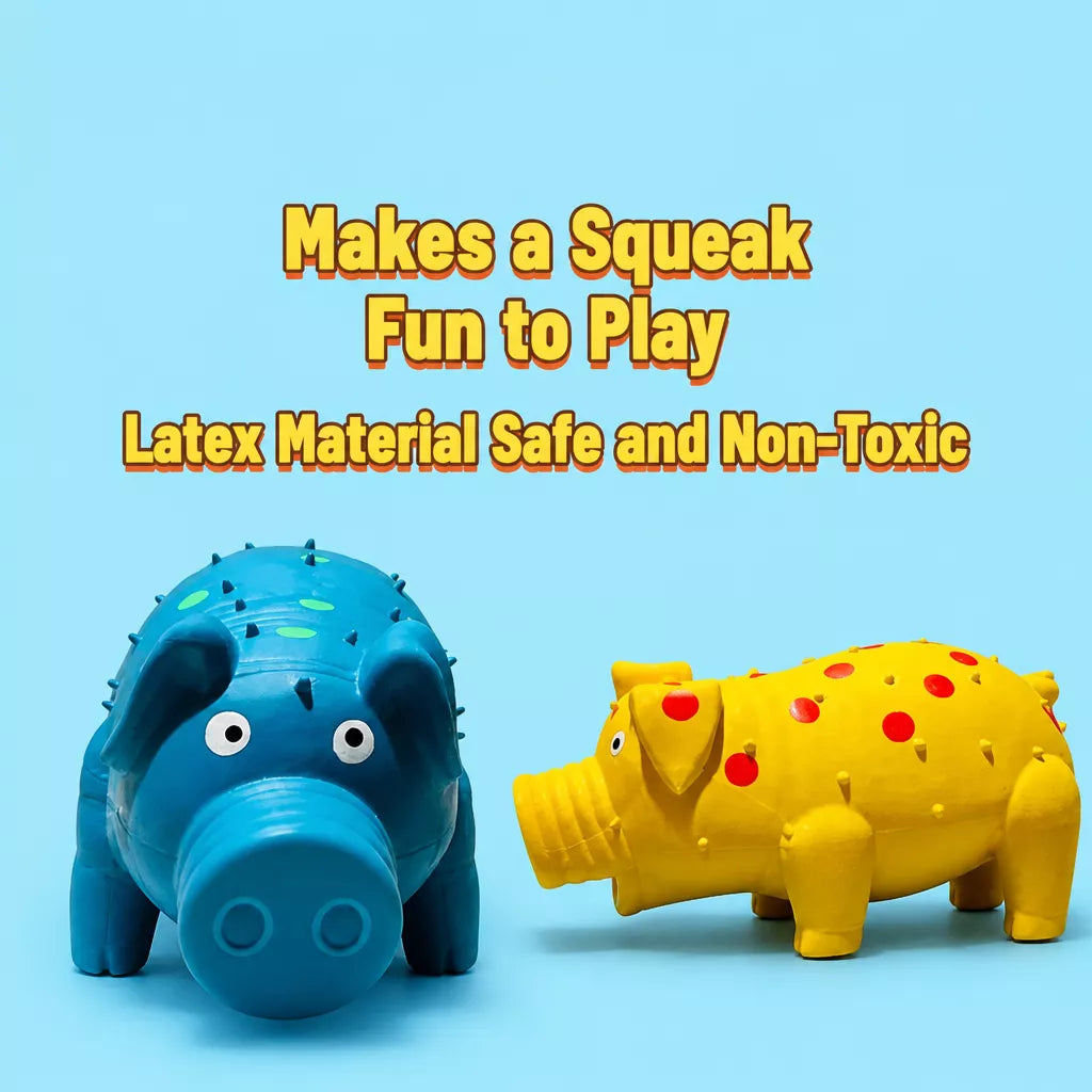 Pig-Shaped Squeaky Dog Toy for Interactive Play