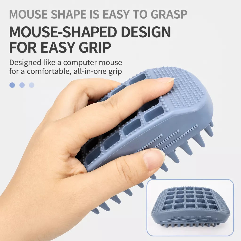 Silicone Pet Bath & Grooming Brush for Dogs and Cats