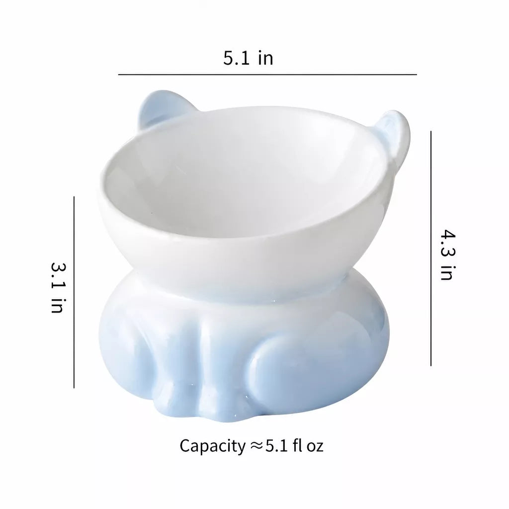 Elevated Ceramic Cat Food Bowl