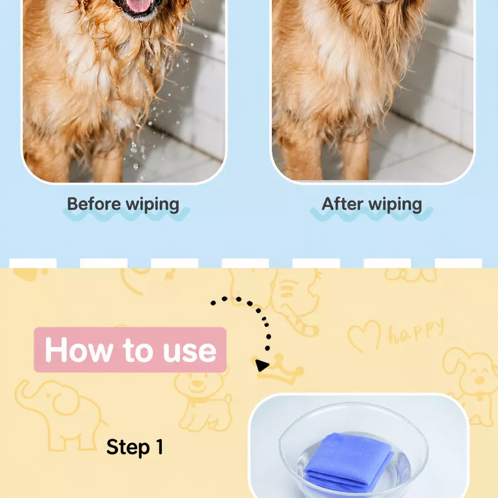 Absorbent Suede Pet Drying Towel for Dogs and Cats