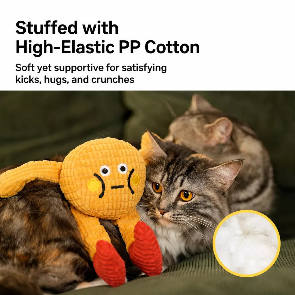 Waffle Plush Cat Toy with Crinkle Sound & Catnip