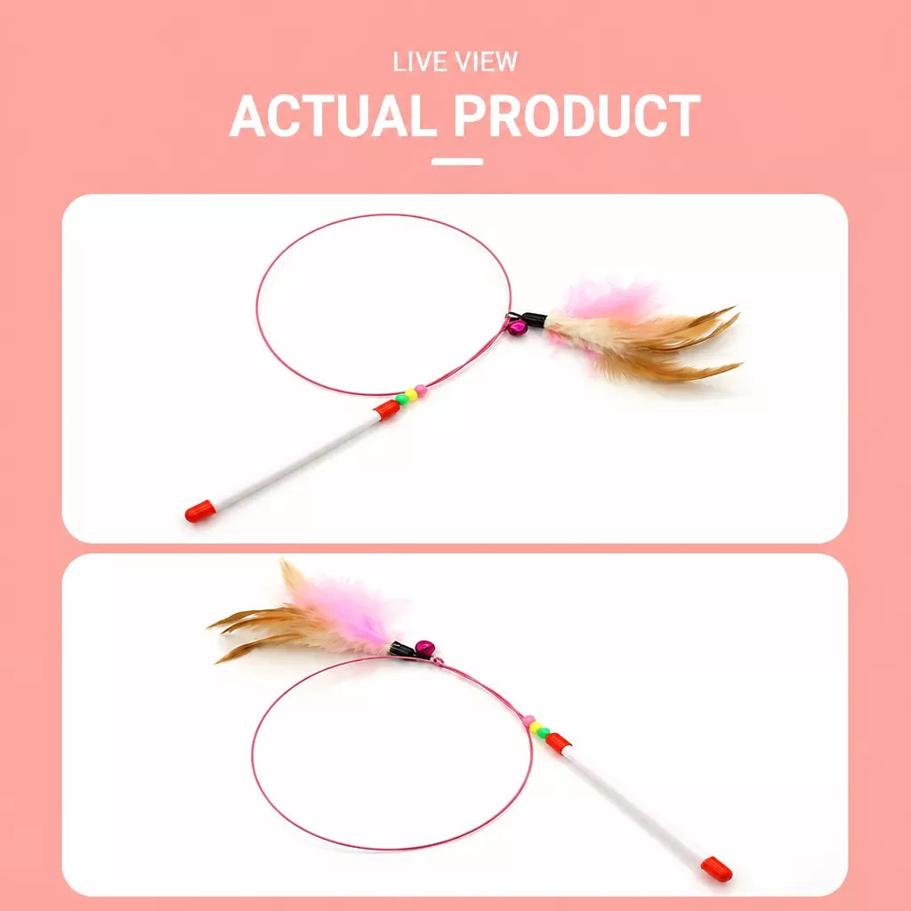 Cat Teaser Wand with Bell and Feather