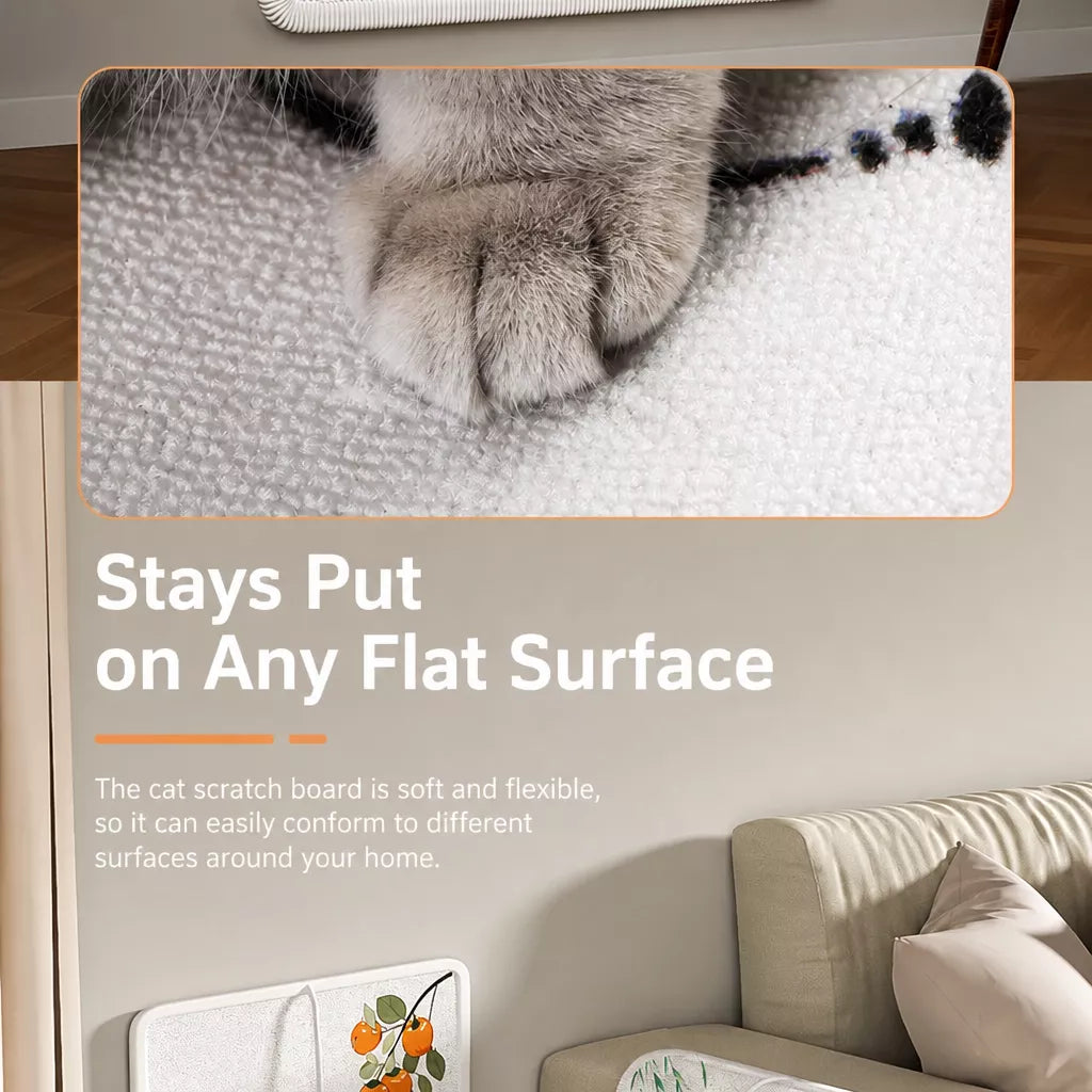Adhesive Wall-Mounted Cat Scratcher with Braided Cotton Rope