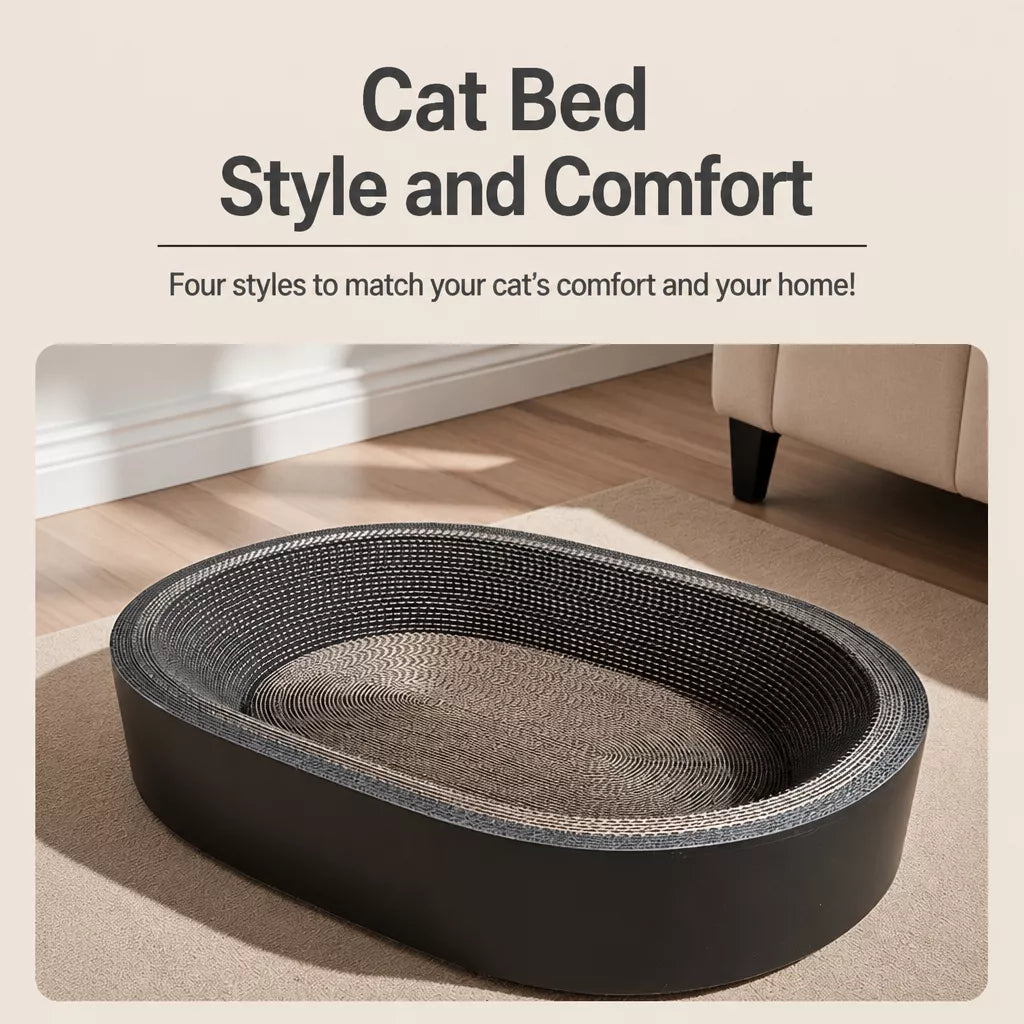 Oval Corrugated Cardboard Cat Scratcher Lounge