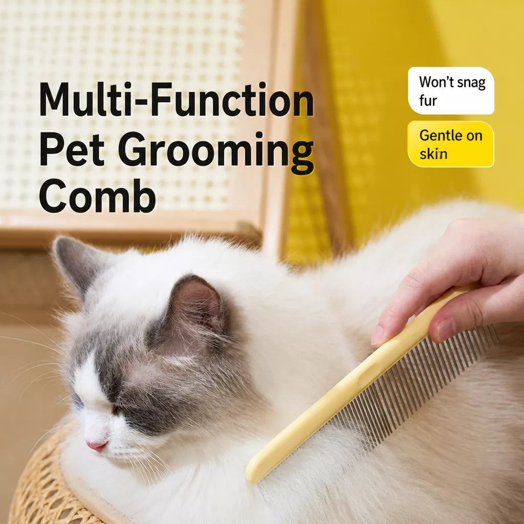 3-Piece Pet Grooming Comb Set for Cats and Dogs