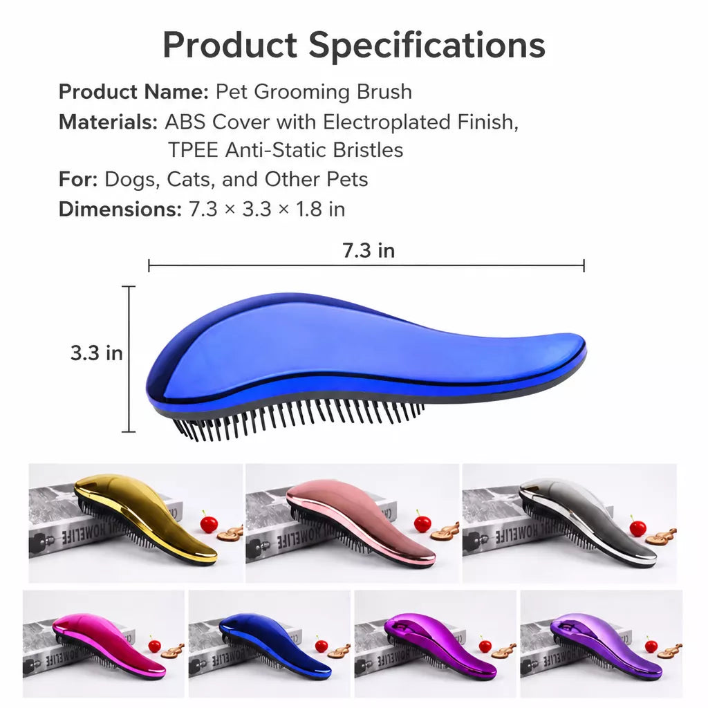 Pet Grooming Brush with Comb Cleaner for Dogs and Cats