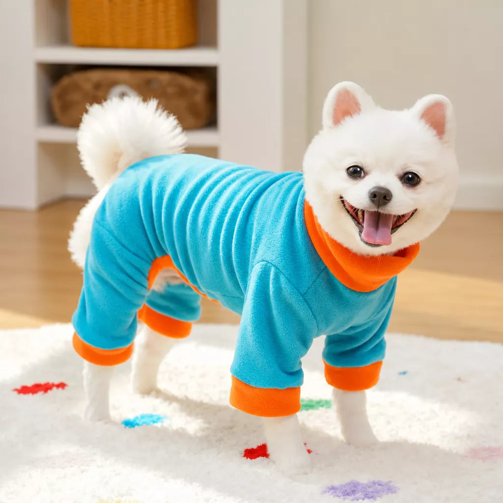 Fleece Four-Leg Dog & Cat Coat for Cool-Weather Walks