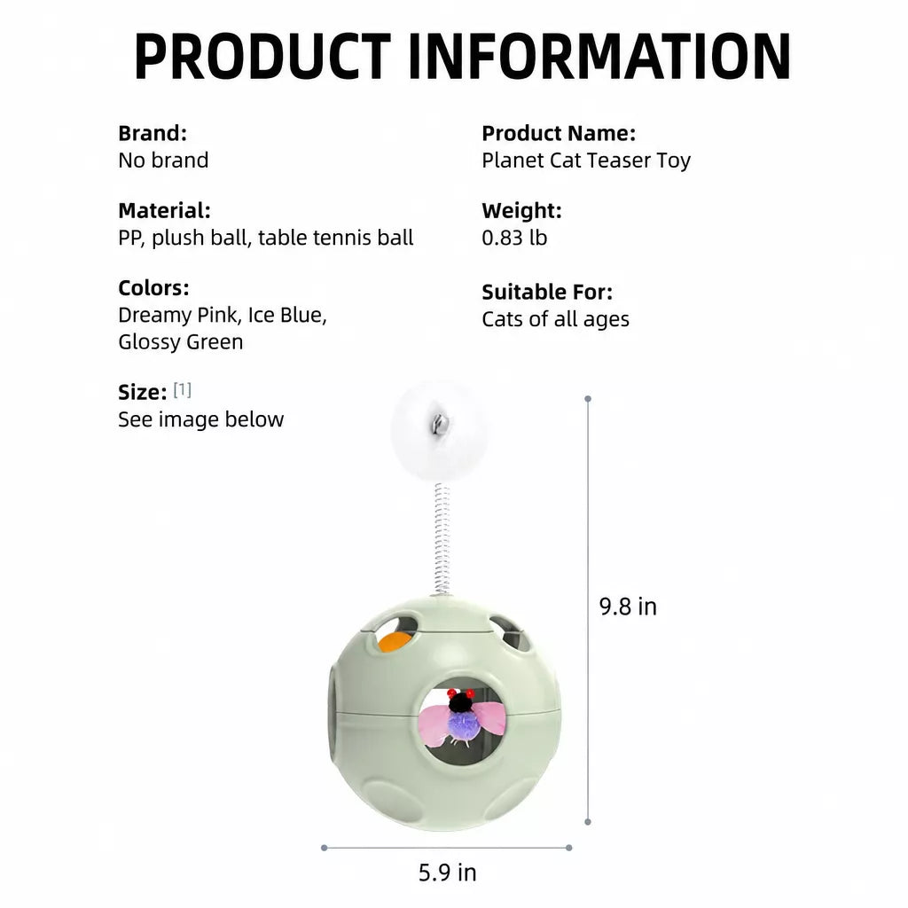 5-in-1 Planet Tumbler Cat Toy with Teaser Wand