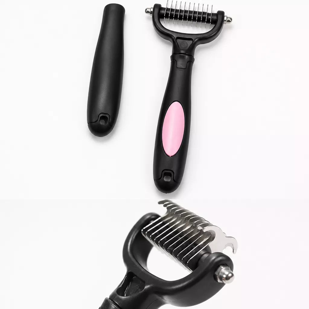 Long-Hair Dog Deshedding Rake Brush