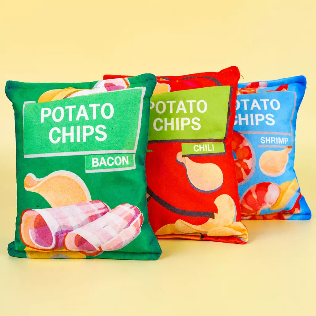 Plush Squeaky Potato Chip Toy for Dogs and Cats