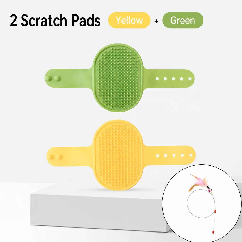 Strap-On Silicone Cat Grooming Brush for Table Legs