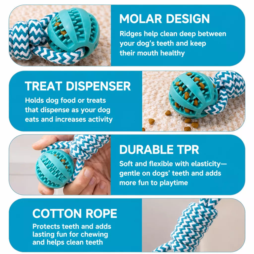 Knotted Rope Dog Toy for Tug, Fetch & Chew Play