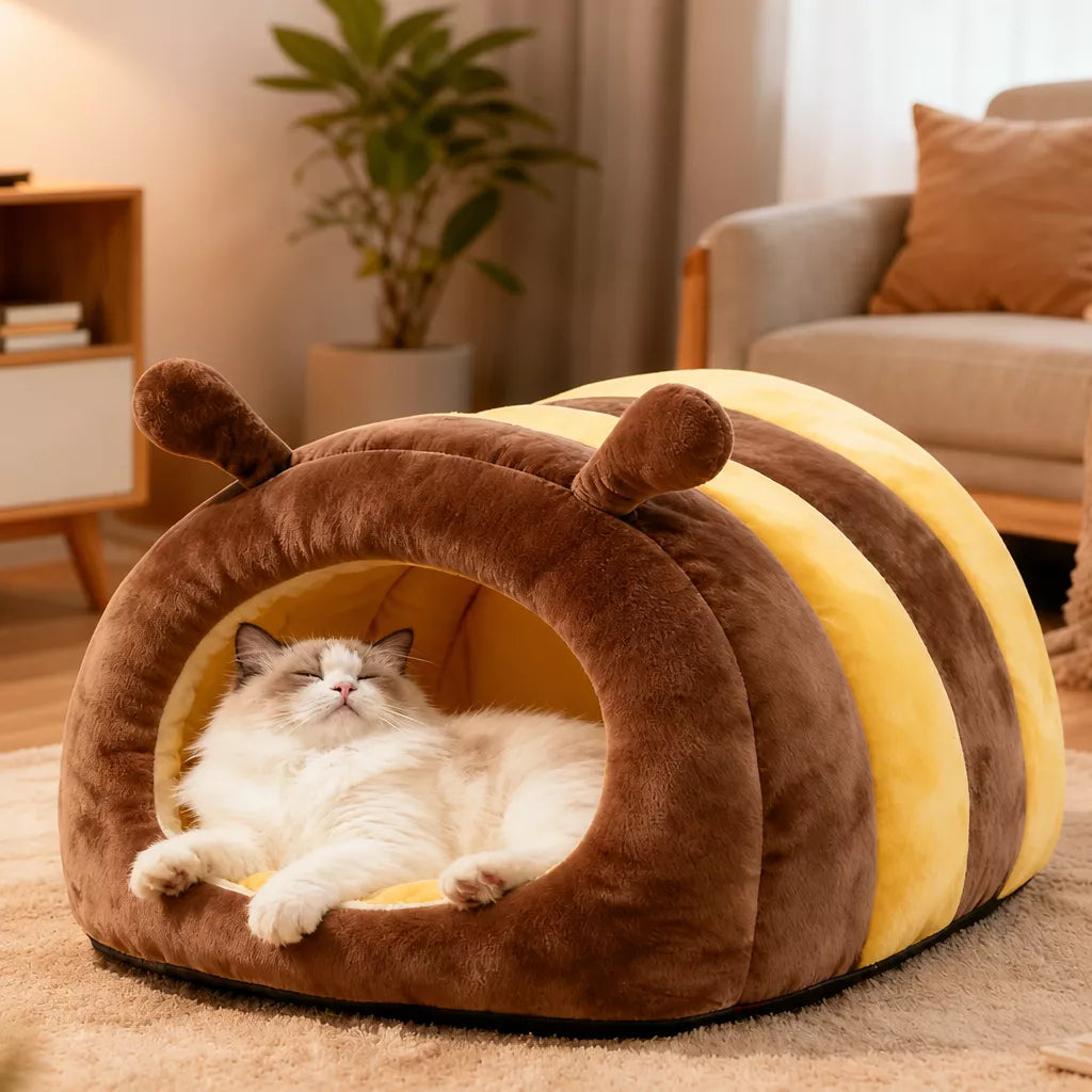 Enclosed Tent-Style Pet Bed for Cats and Small Dogs