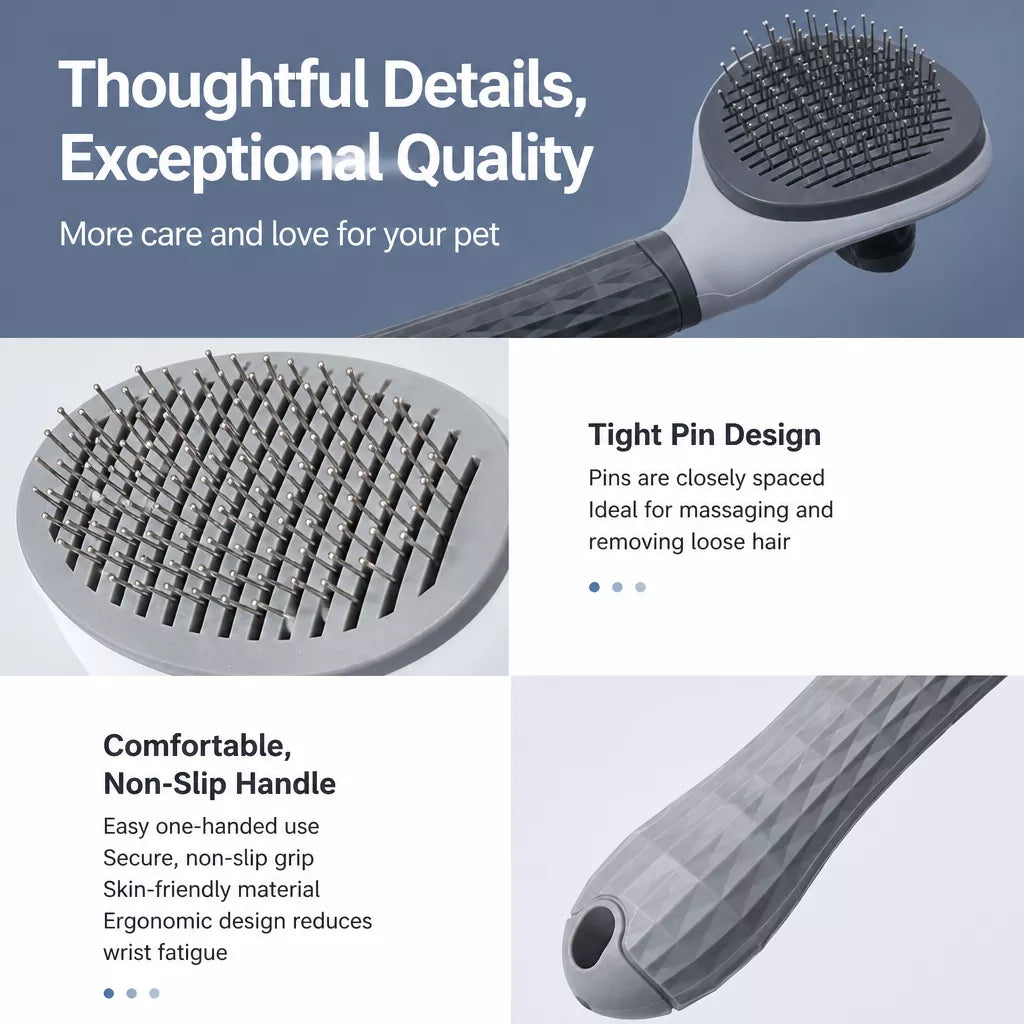 Self-Cleaning Pin Brush for Dogs & Cats