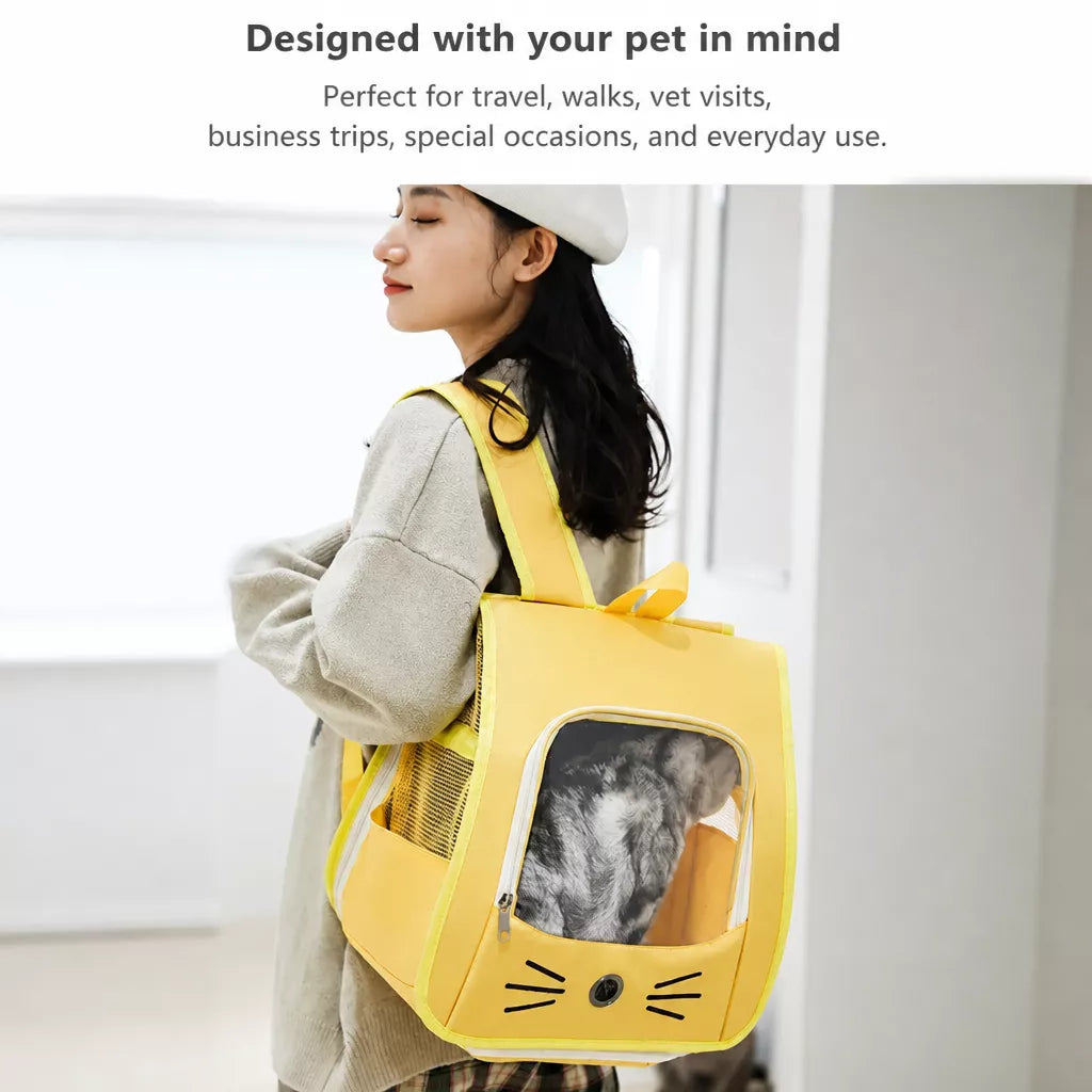 Pet Backpack Carrier with Panoramic Window for Cats & Small Dogs