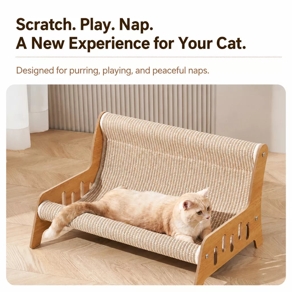 Two-in-One Sisal Cat Scratcher Lounger Bed