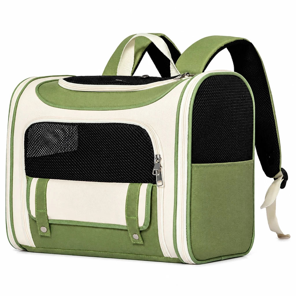 Portable Canvas Backpack Pet Carrier for Cats and Dogs