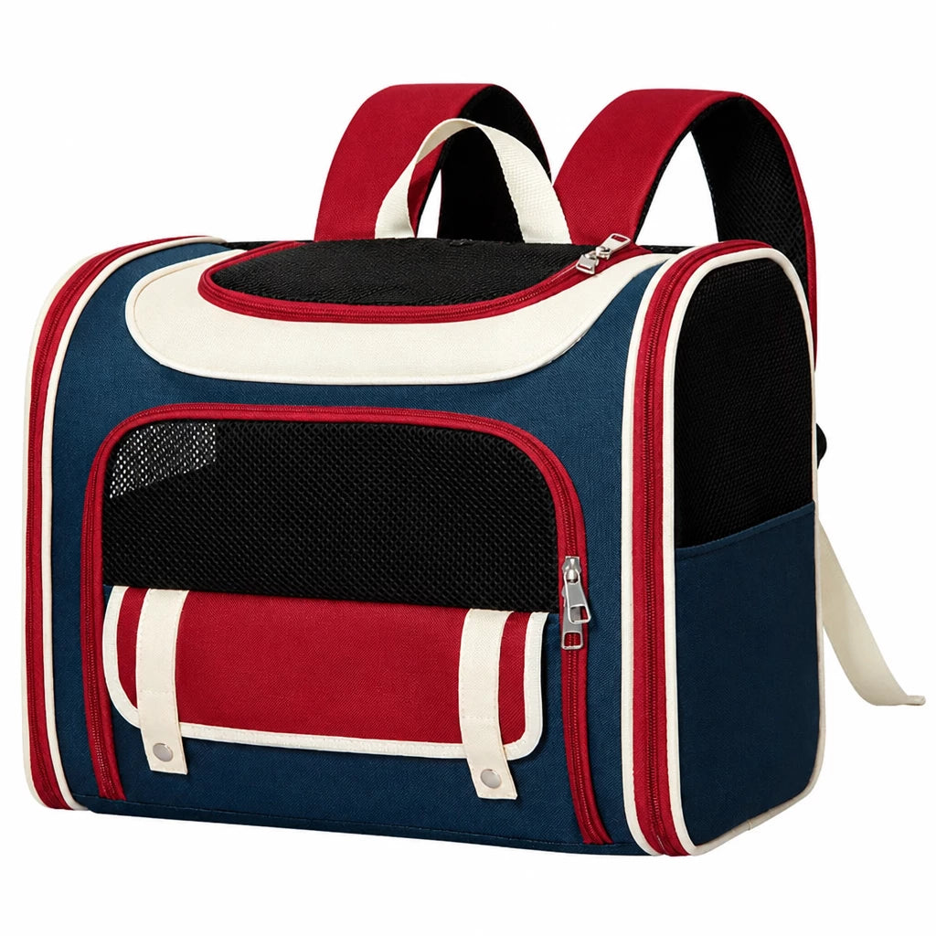 Portable Canvas Backpack Pet Carrier for Cats and Dogs
