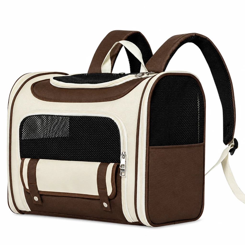 Portable Canvas Backpack Pet Carrier for Cats and Dogs